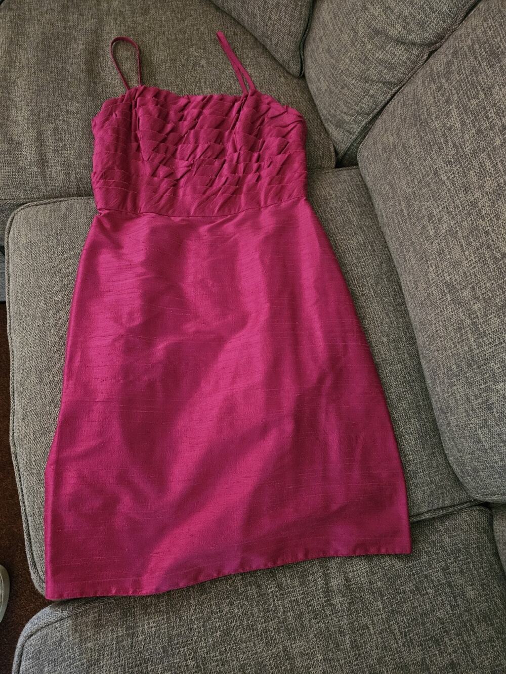 Watters & Watters 100% Silk Dark Pink/fuchsia Dress Size 8 Sorority Rush